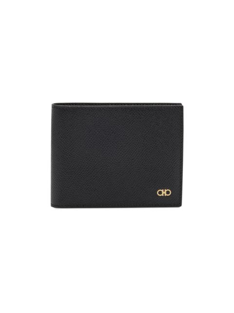 FERRAGAMO Men's Gancini Grain Leather Bifold Wallet - Black