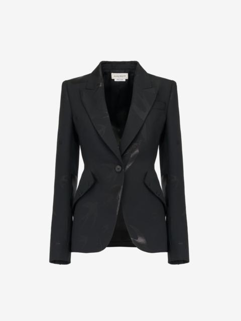 Alexander McQueen Women's Swallow Peak Shoulder Jacket in Black