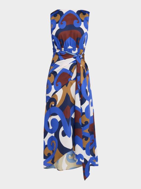 MISA Miles Printed Midi Dress