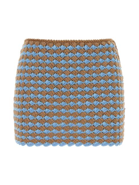 Two-tone Crochet Mini Skirt