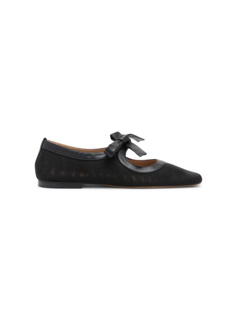 ULLA JOHNSON Celo Bow-Detailed Fabric Flats black