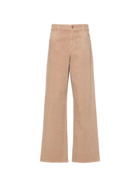 crystal-embellished straight trousers