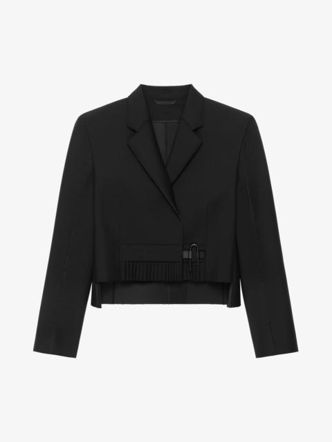 Givenchy JACKET IN WOOL WITH U-LOCK AND PLEATS DETAILS
