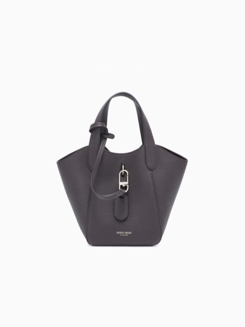GIORGIO ARMANI SMALL PEBBLED LEATHER HANDBAG