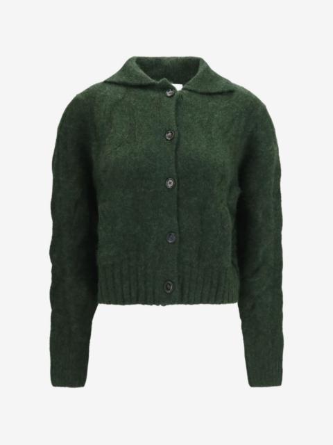 Allude cable-knit button-up cardigan