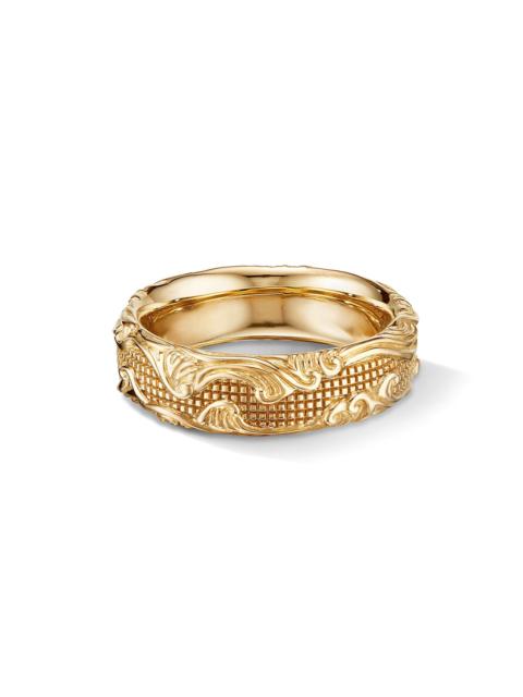 DAVID YURMAN Men's Waves Band Ring in 18K Yellow Gold, 7MM - Gold