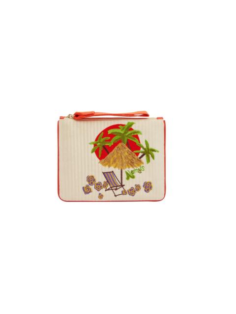 ALÉMAIS Island Cove Embroidered Clutch