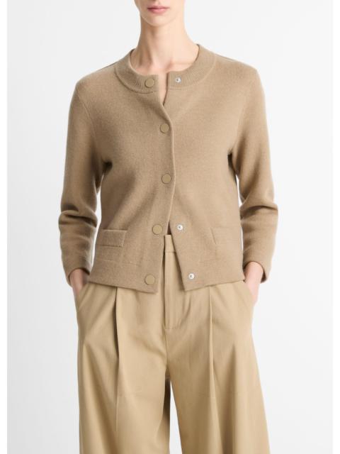 Vince Wool-Blend Shrunken Snap Cardigan