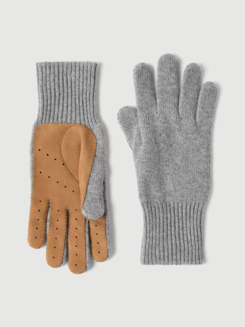 Brunello Cucinelli Cashmere knit gloves with suede palm