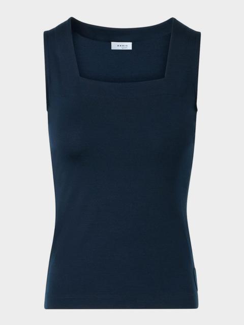 AKRIS Square-Neck Sleeveless Top