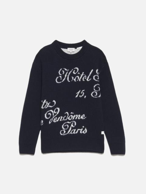 FRAME Ritz Mens Crew Sweater in Navy Multi