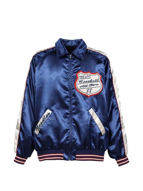 NEEDLES logo-patch bomber jacket