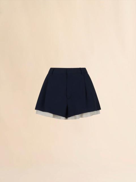 【関税&送料込】Marni Navy Blue Wool Shorts Marni DEEP BLUE WOOL SHORTS WITH VISIBLE LINING | REVERSIBLE