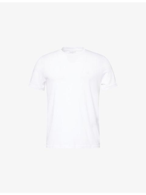EMPORIO ARMANI Embroidered Crewneck Cotton-Jersey T-Shirt