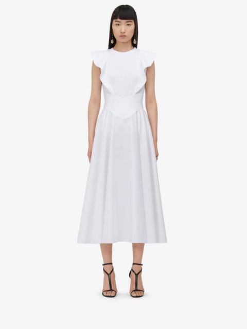 Alexander McQueen Women's Corset Midi Skirt in Optic White