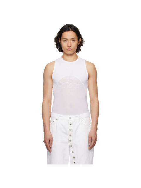 Jean Paul Gaultier White Flock Tattoo Tank Top
