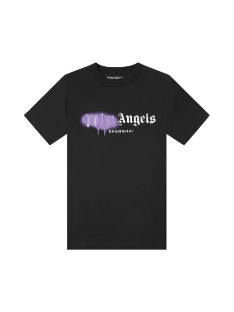 Palm Angels Shanghai Sprayed Logo Tee 'Black/Purple'