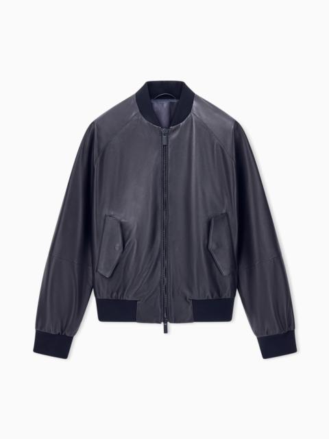 GIORGIO ARMANI BLOUSON JACKET REGULAR FIT IN LEATHER