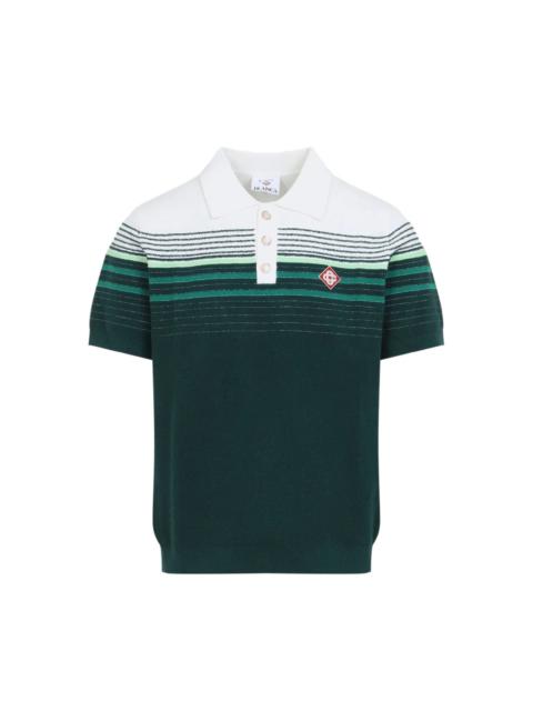 CASABLANCA BOUCLE STRIPE SHORT SLEEVE POLO SHIRT