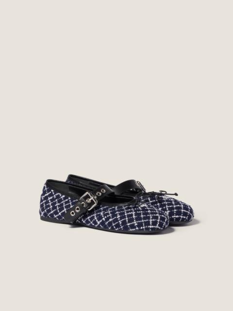 Miu Miu Tweed check ballerinas