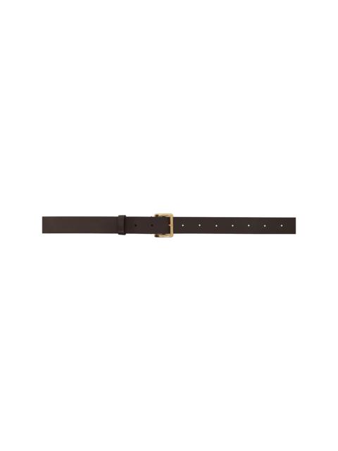 AURALEE Brown Leather Square Buckle Belt