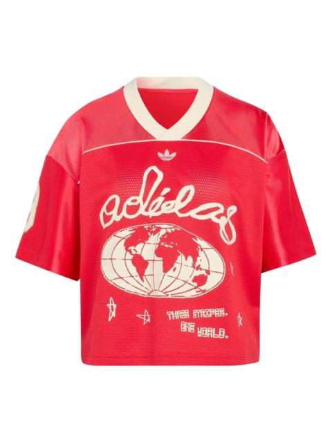 adidas (WMNS) adidas Cropped Scoccer Jersey 'Pure Ruby' KU9202