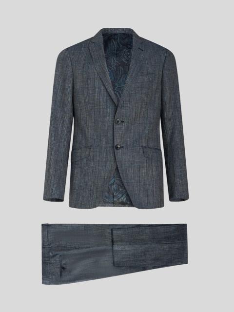 CHECK SUIT IN WOOL, COTTON AND LINEN