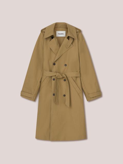 Nanushka LOAN - Hooded trench coat - Khaki
