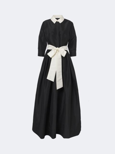 SIMKHAI Julisse bow-detail pleated taffeta gown