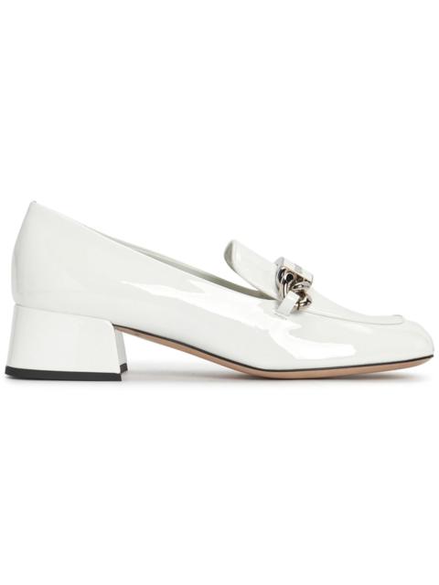 Miu Miu Miu Miu Patent Leather Pump Loafers White (Women's)