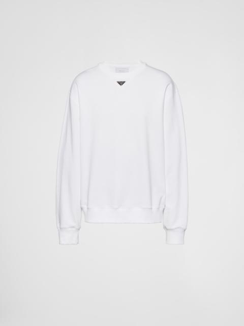 Prada Oversized cotton sweatshirt with triangle logo
