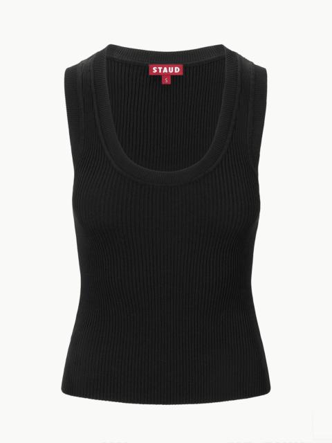 STAUD JULIETTE TOP BLACK