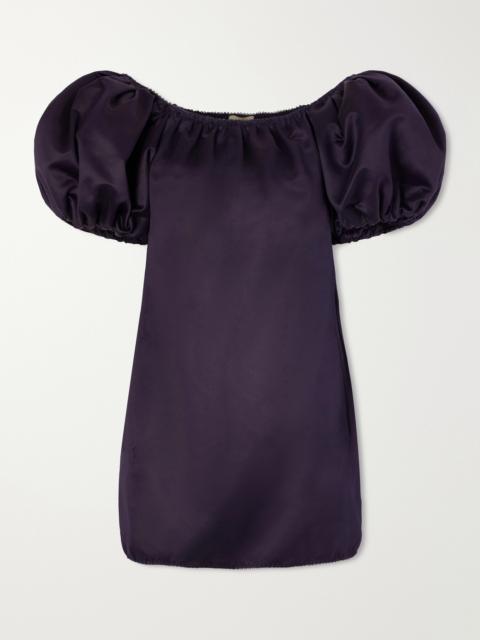 SAINT LAURENT Gathered Cotton Mini Dress