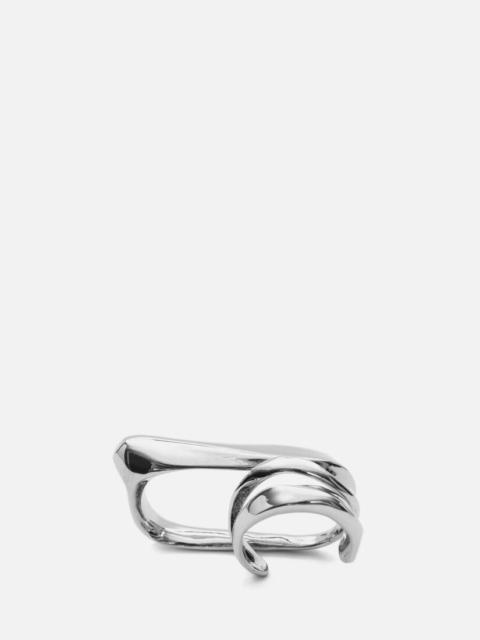 Alexander McQueen Sculptural Double Ring in Antique Silver