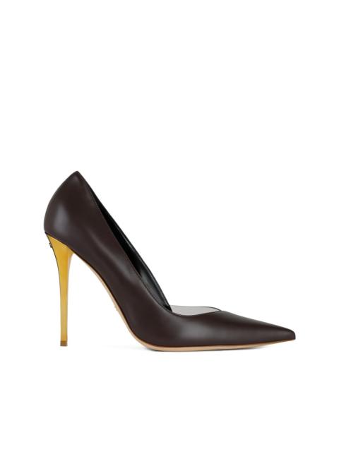 ELISABETTA FRANCHI cut-out gold stiletto pumps