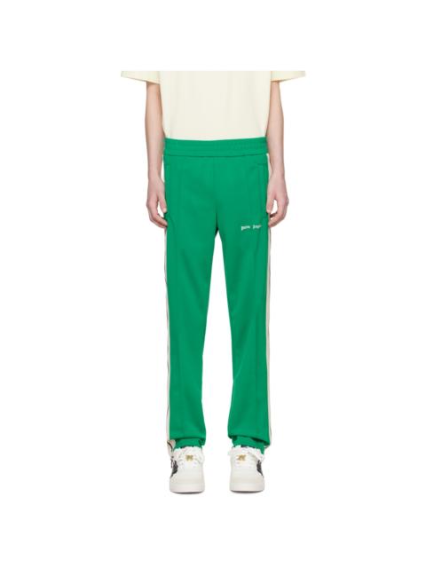 Palm Angels Green Striped Track Pants