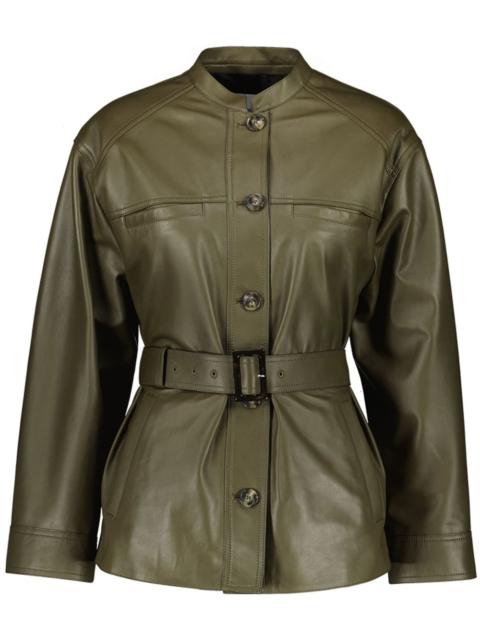 Yves Salomon leather belted jacket