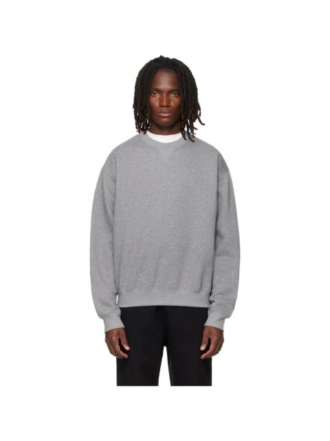 Jil Sander Gray Cotton Crew-Neck Sweatshirt