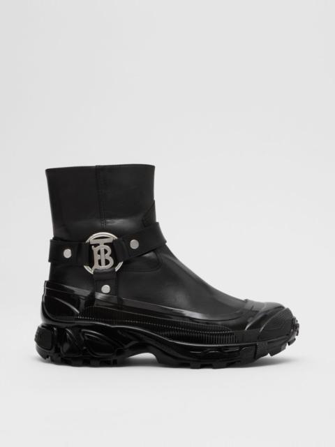 Burberry Monogram Motif Buckle Leather Boots
