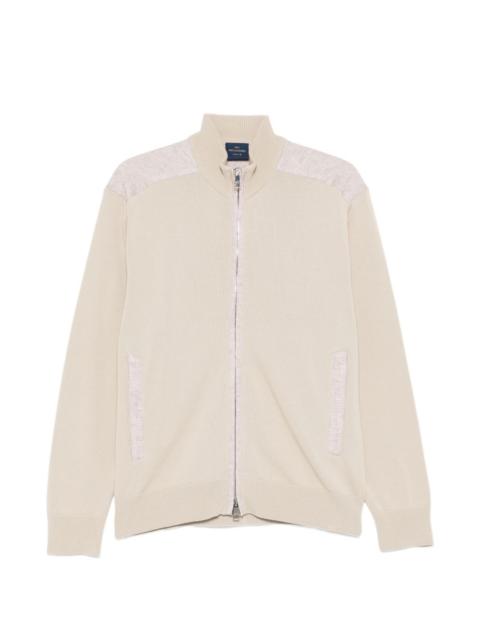 Paul & Shark zip-up shoulder-panelled cardigan