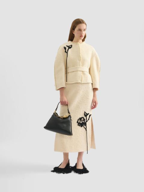 Erdem EMBROIDERED BOUCLÉ CROPPED JACKET
