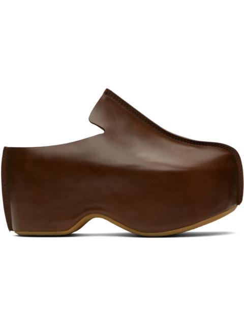 JW Anderson Brown Leather Platform Clogs