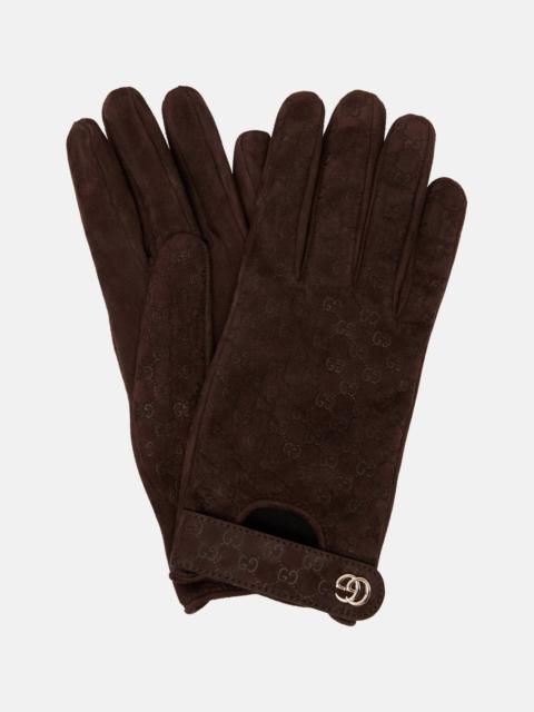 GUCCI GG jacquard suede gloves