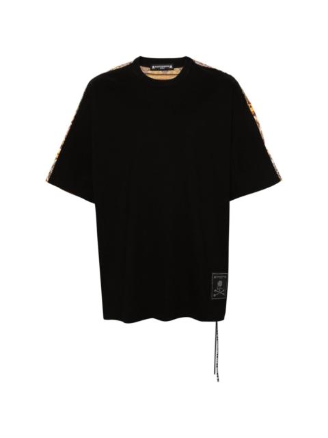 mastermind JAPAN logo-patch striped cotton T-shirt