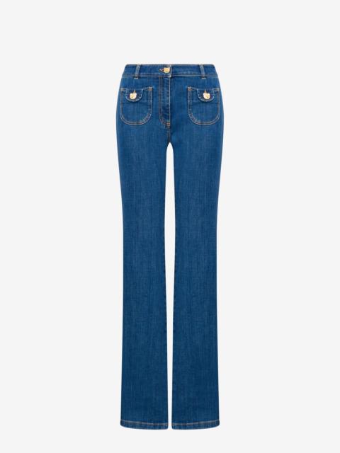 Moschino TEDDY BUTTONS STRETCH DENIM JEANS