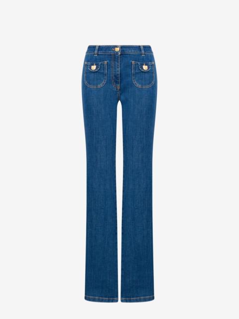 Moschino TEDDY BUTTONS STRETCH DENIM JEANS