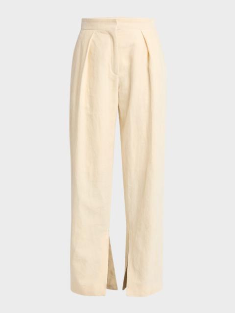 Jil Sander Pleated Wide-Leg Hem-Slits Trousers