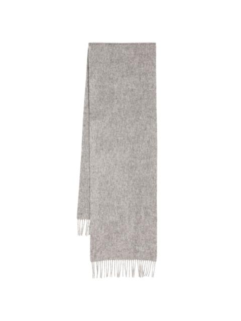 Mulberry logo-embroidered fringed scarf