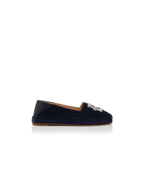 Navy Blue Cotton Espadrilles