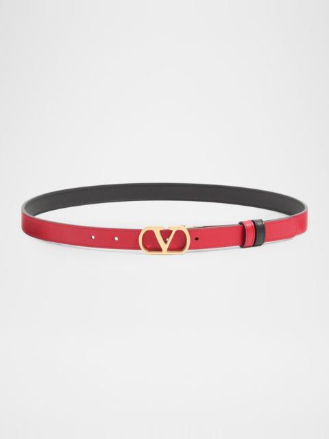 Valentino VLogo Signature Reversible Shiny Calfskin Belt 20MM